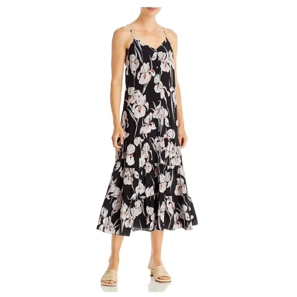 Jason Wu Iris Print Silk Midi Dress, Size 2, New with Tag